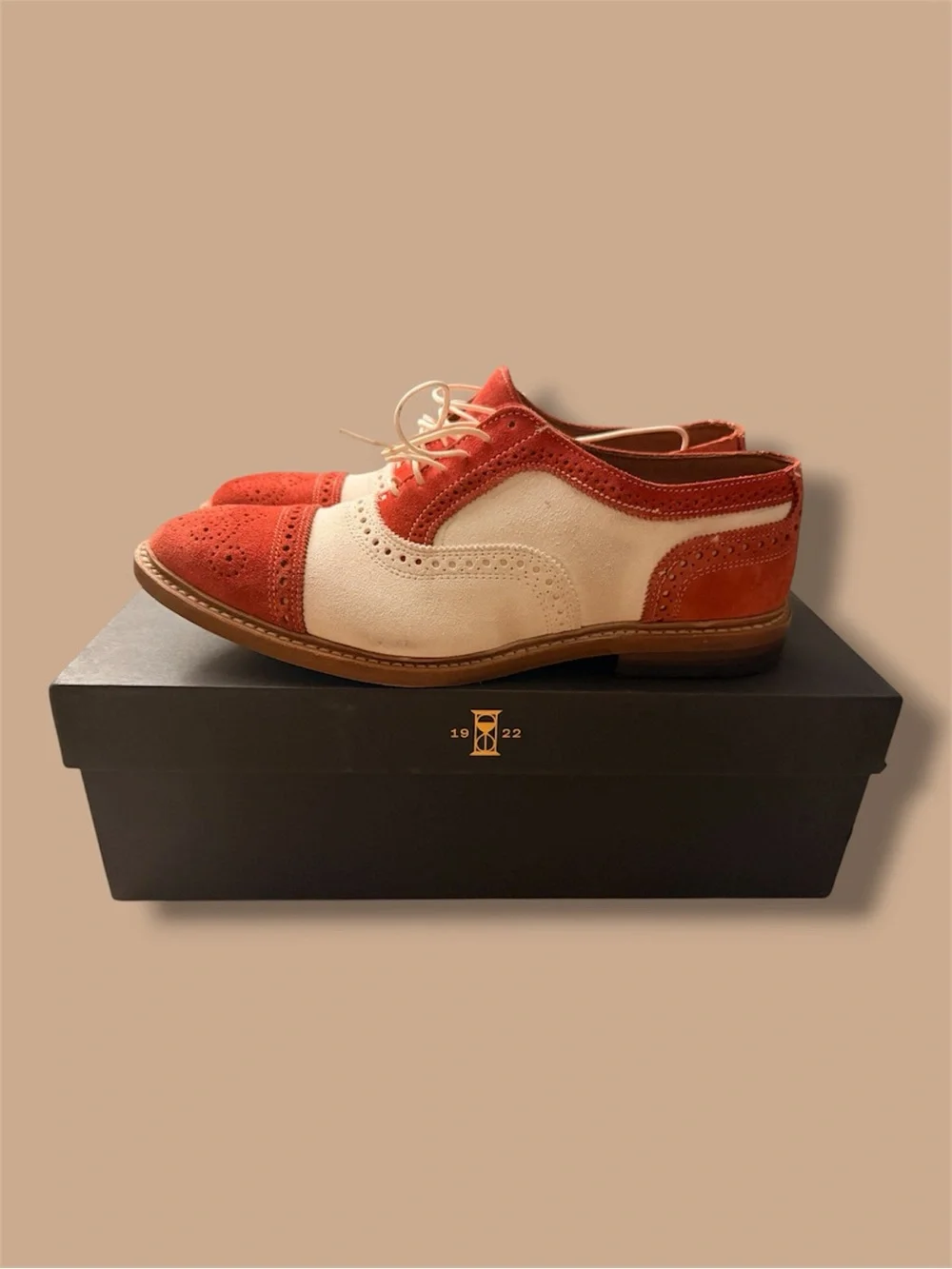 New! Allen Edmonds Custom Strand Sneakers Orange White Suede Wingtip Design (9)